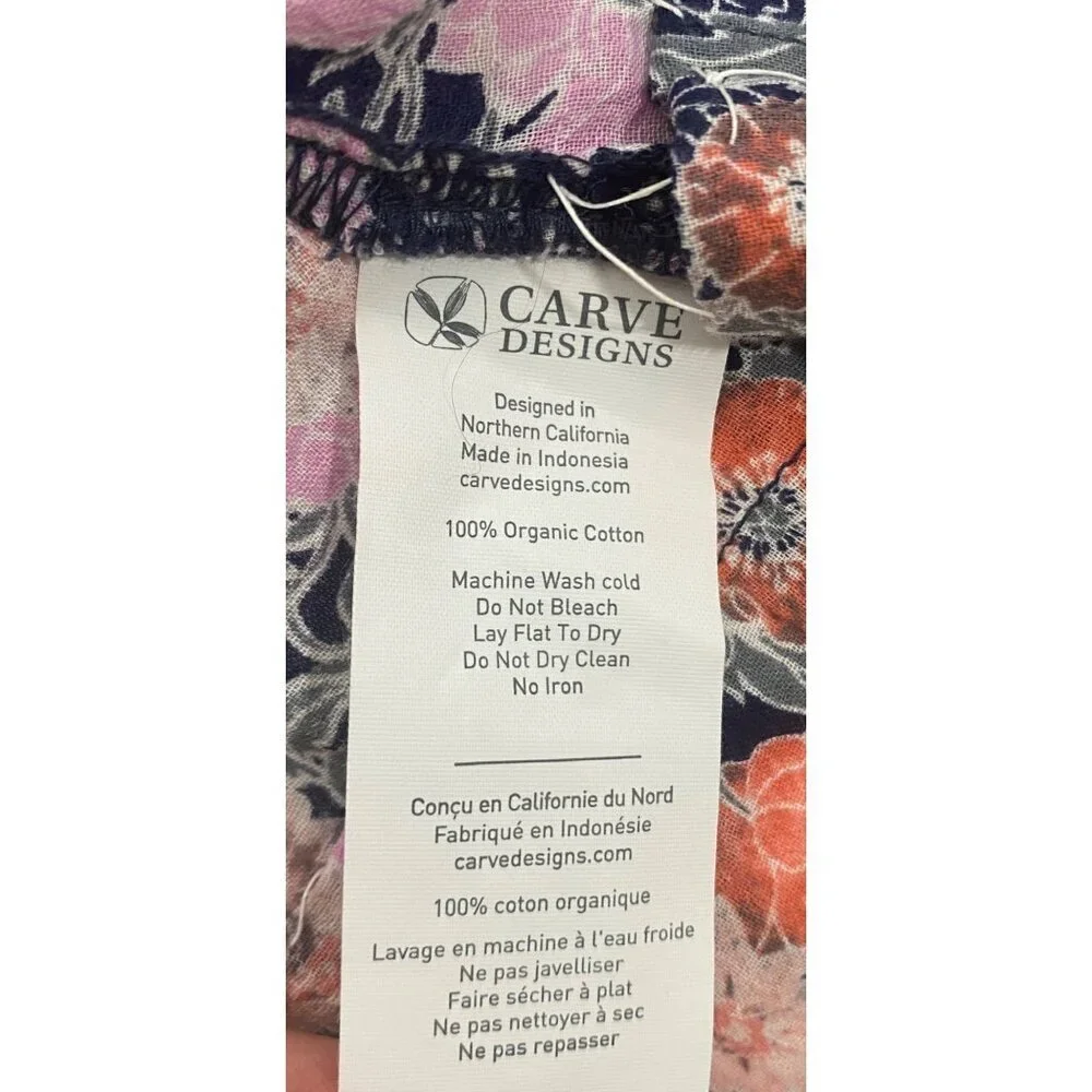 Carve Designs Dylan coverup tunic top hoodie floral fly weight organic cotton S - Picture 5 of 11